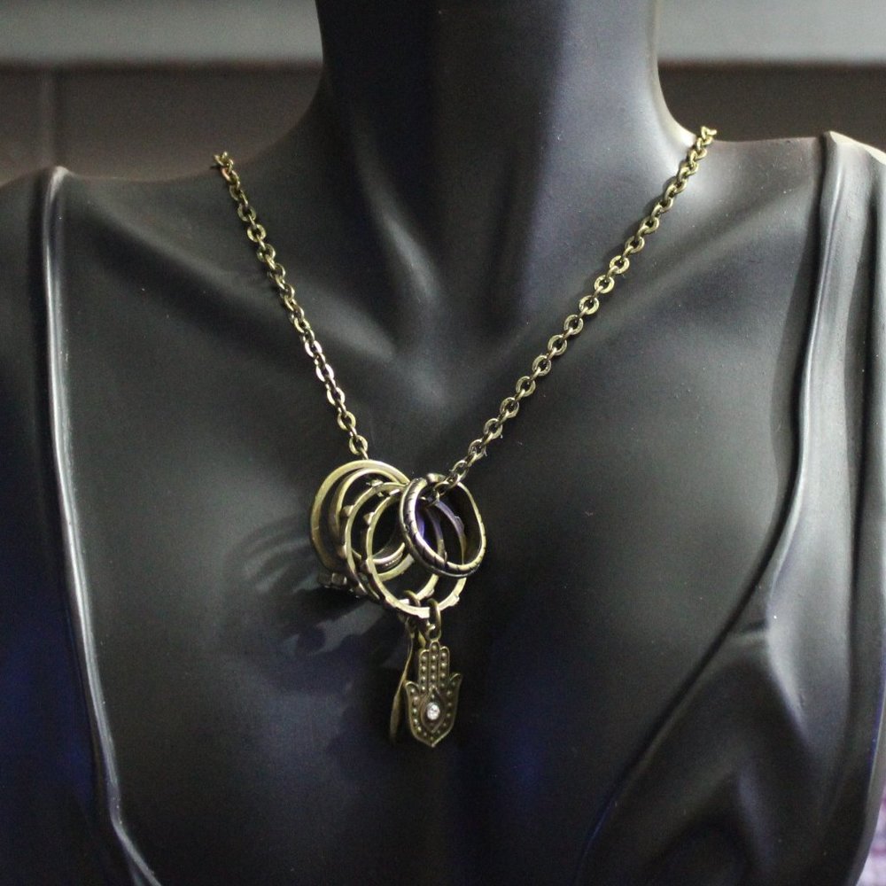 Aeropostale 1987 Gold-tone Ring Charm Necklace